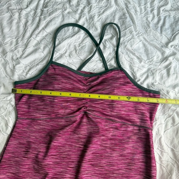 Dakini Pink and Gray Strappy Criss Cross Back Dress Pocket Padded - Picture 5 of 6